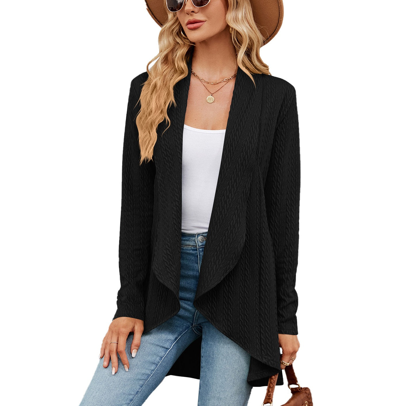 Nerina - Loose stylish open-front cardigan