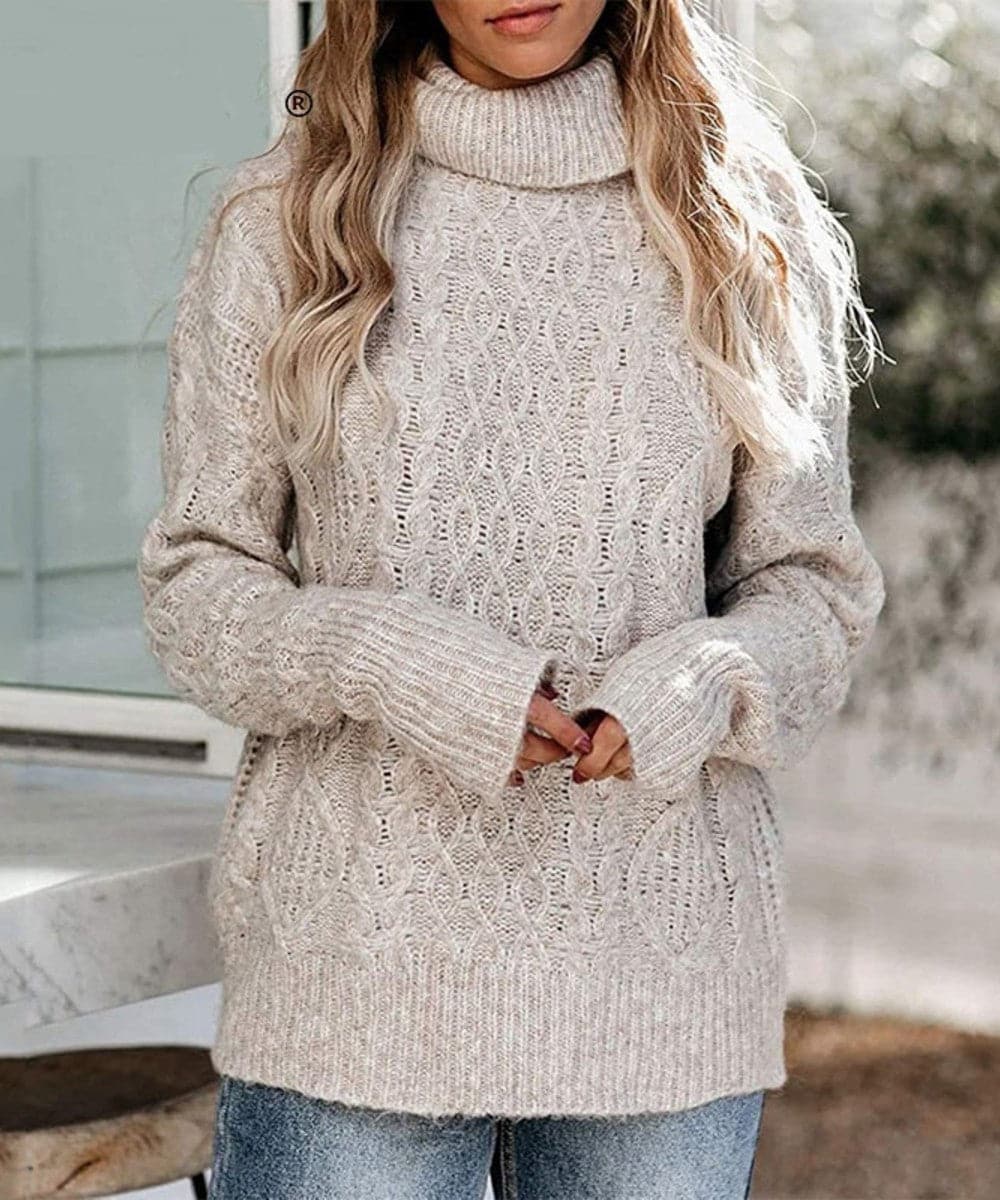 Emberly - Fashionable knitted turtleneck winter sweater