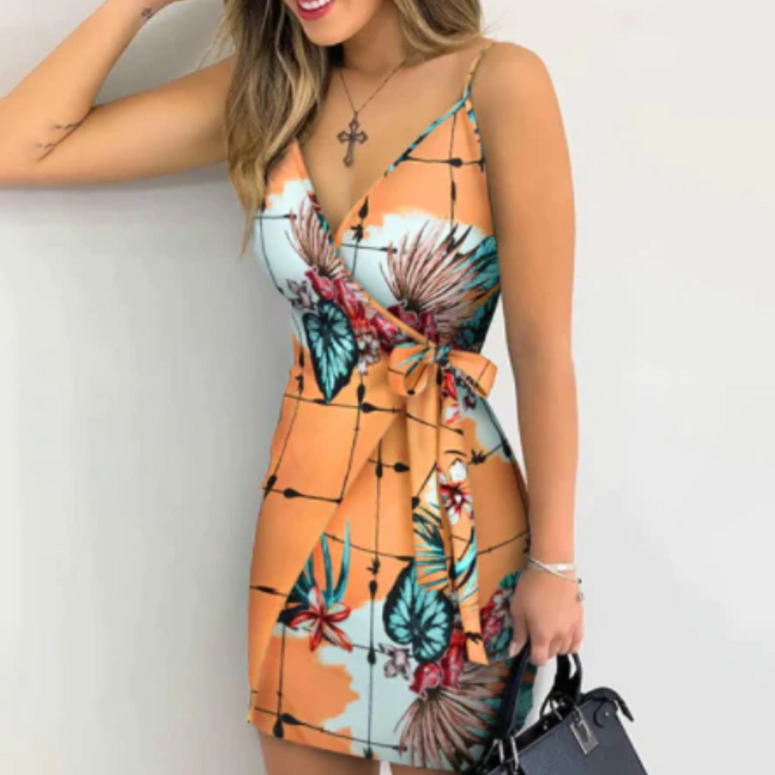 Jillian - Women's V-neck Floral Dress