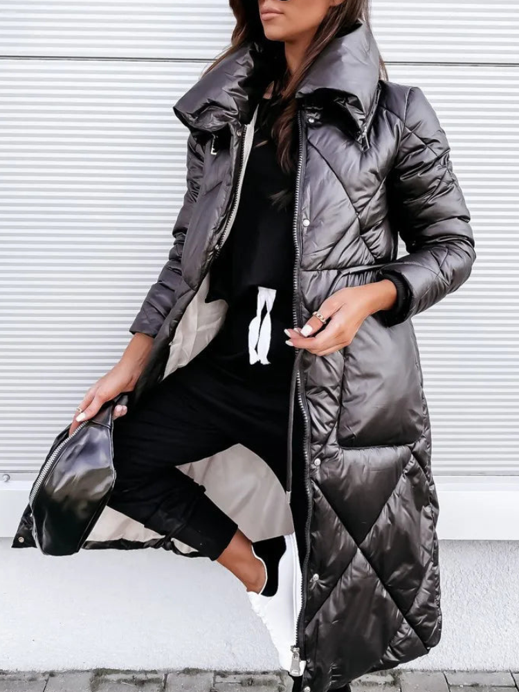 Ellaine - Thick padded long jacket coat