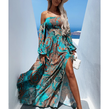 Janica - Boho Maxi Dress with Slit