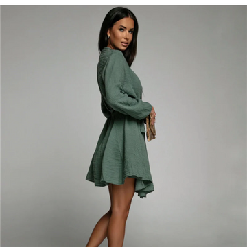 Jillian - Long-Sleeve Belted Dress