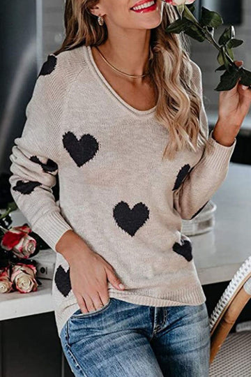 Lara - Classic heart pattern knitted sweater