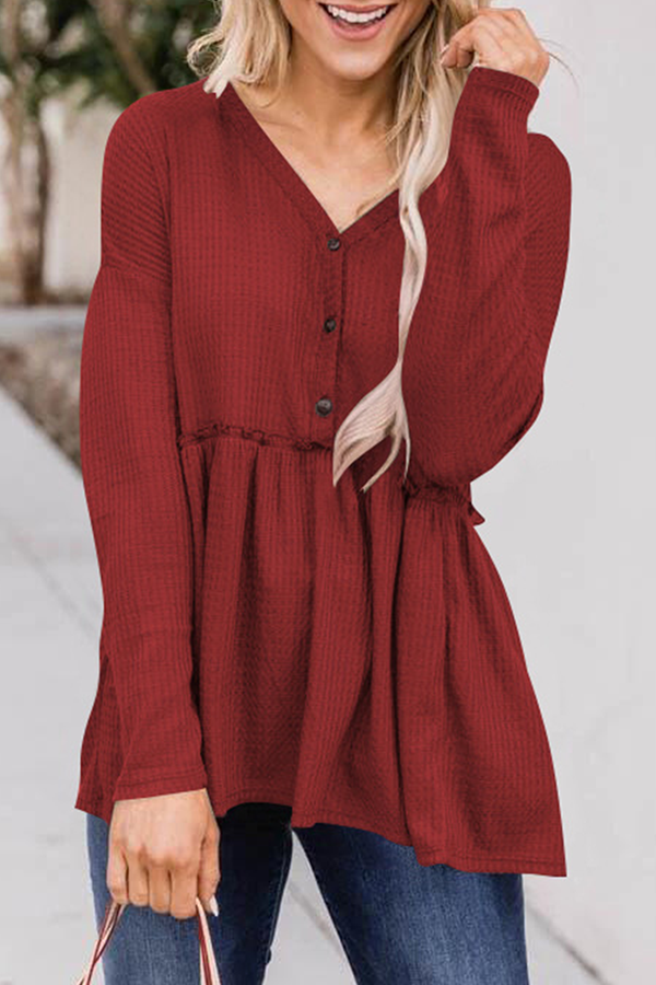 Novella - Casual V-neck long-sleeve blouse