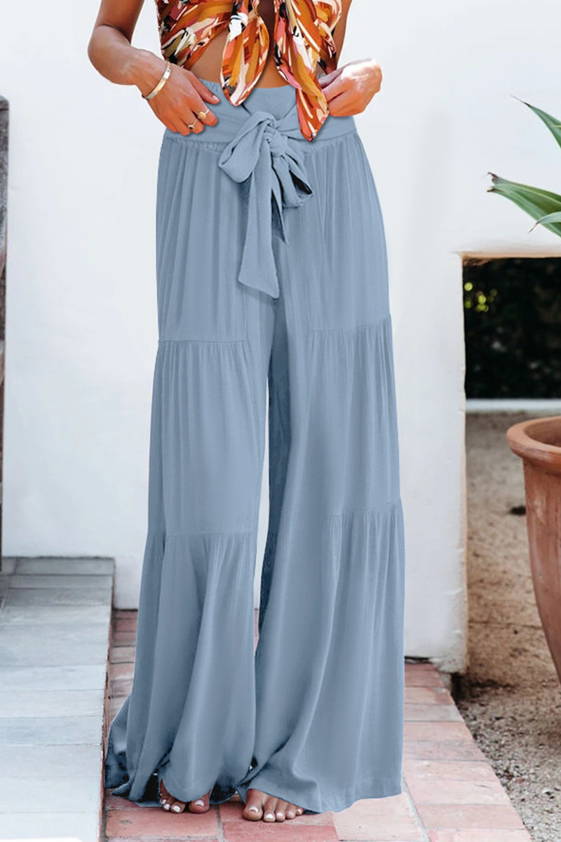 Zenitha - Casual stylish loose high-waisted wide-leg trousers