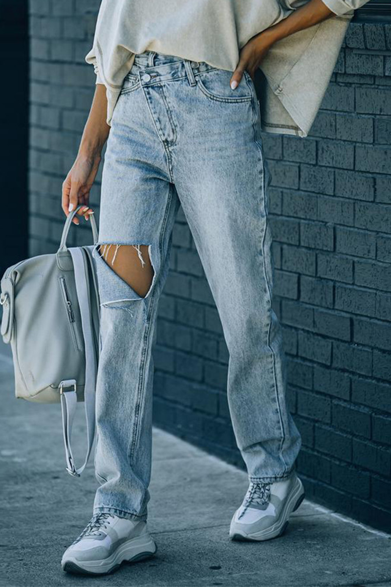 Darcy - casual ripped straight denim jeans