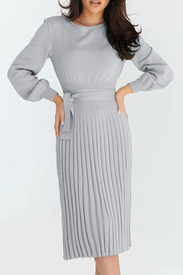 Raina - elegant knitted dress with round neck