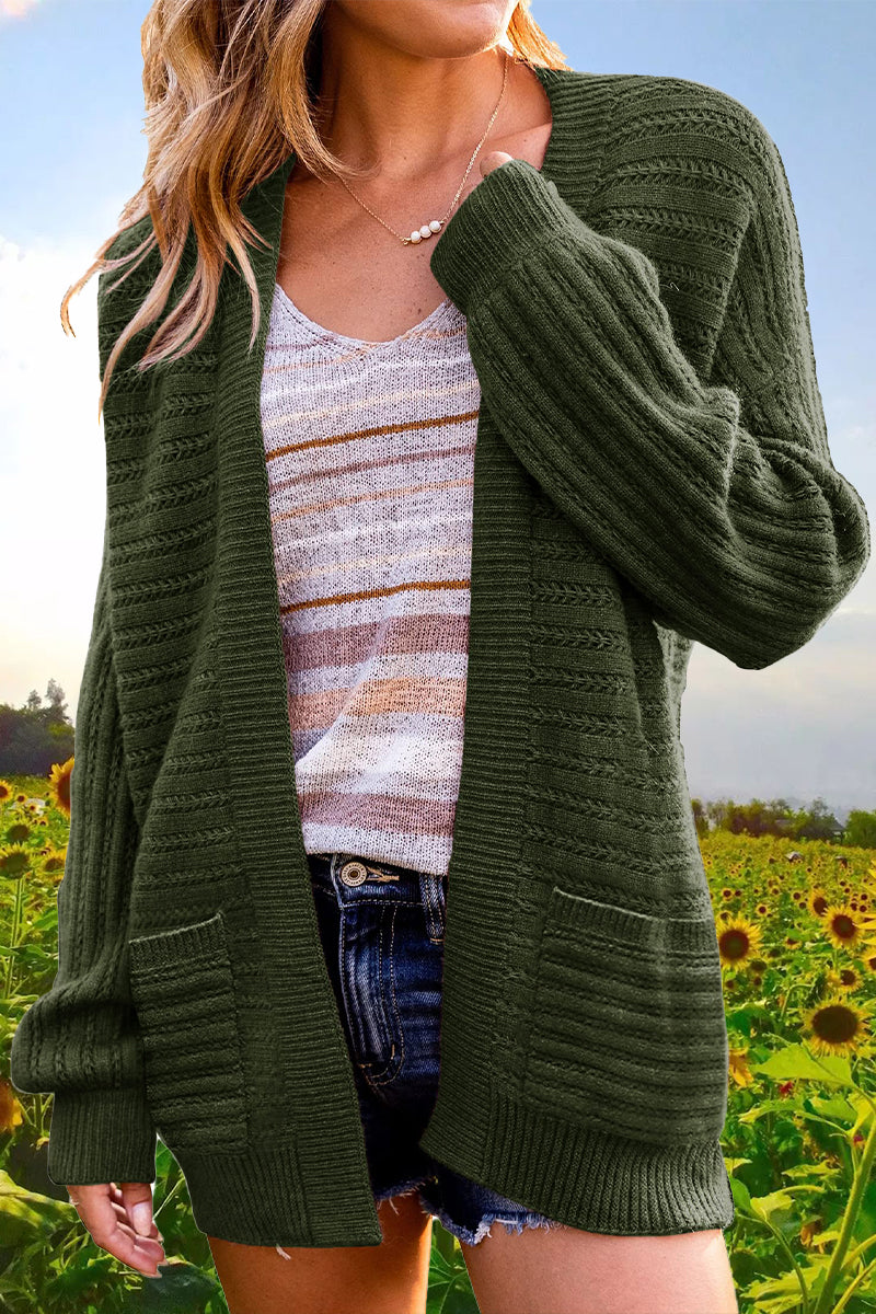 Kathy - casual solid hollowed out v-neck cardigans