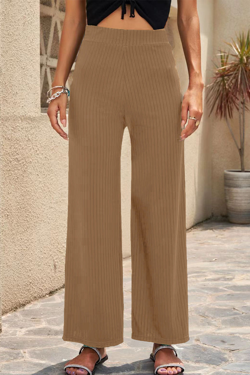 Rebecca - casual straight mid-waist pants