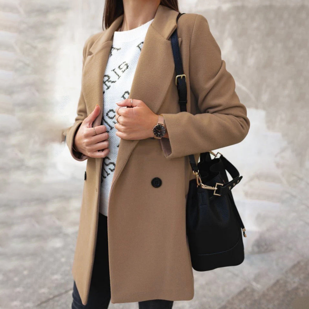 Vivian - Elegant long wool jacket coat