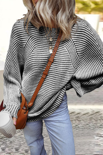 Margaret - Classic loose warm striped sweater