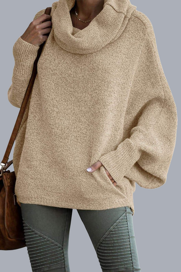 Amina - Elegant loose winter sweater with batwing sleeves