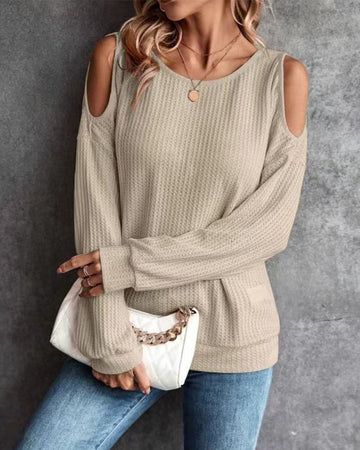 Juliet - Casual off-shoulder long sleeve sweater