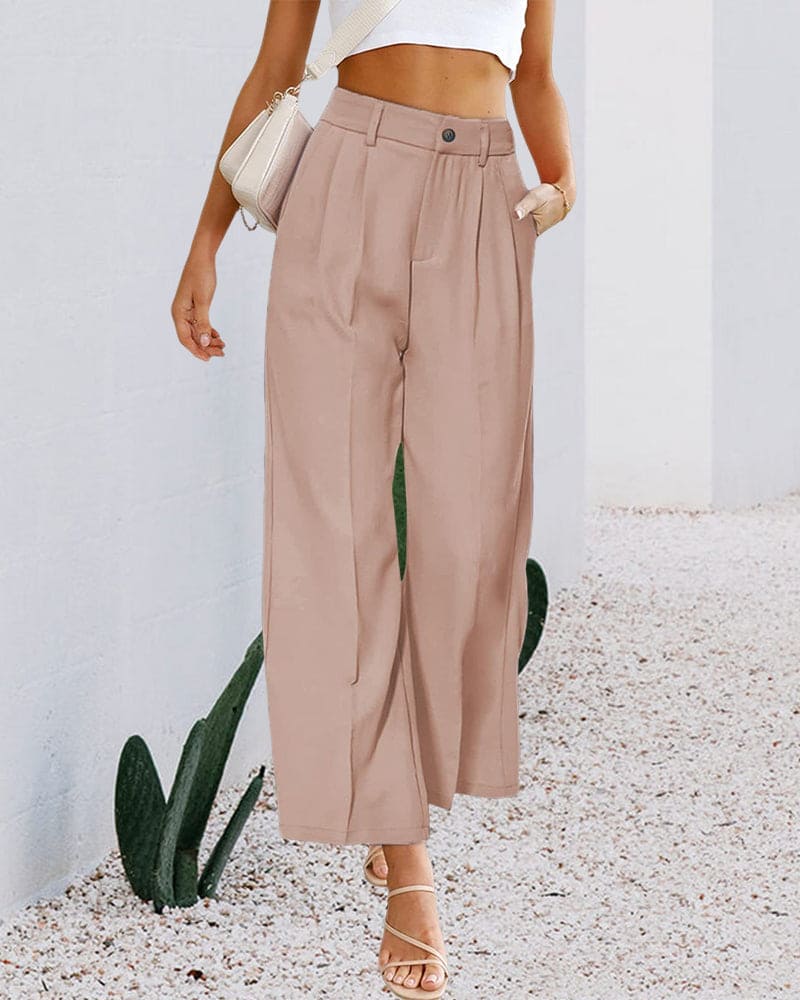 Ovelia - Elegant high-waisted wide-leg trousers