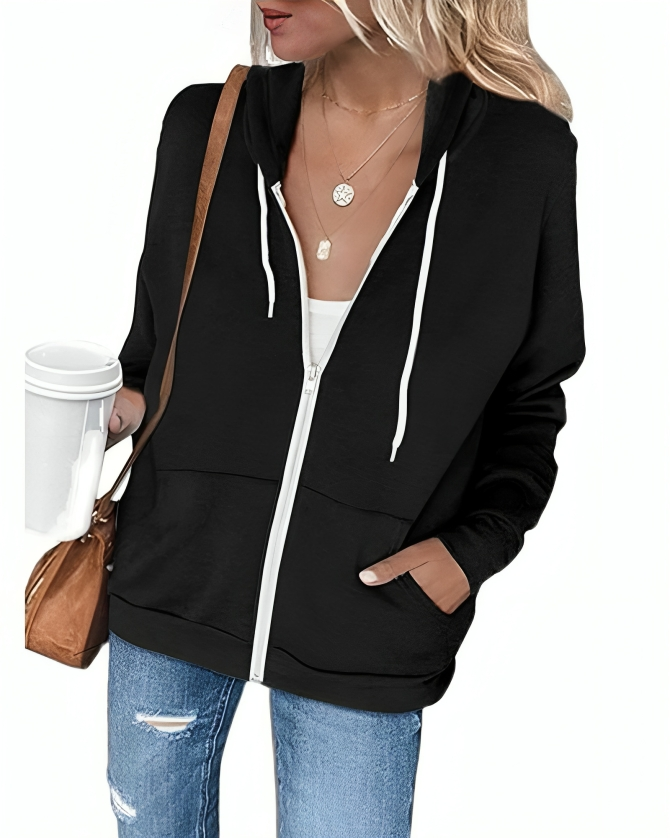 Liezel - Versatile zip-up hoodie jacket