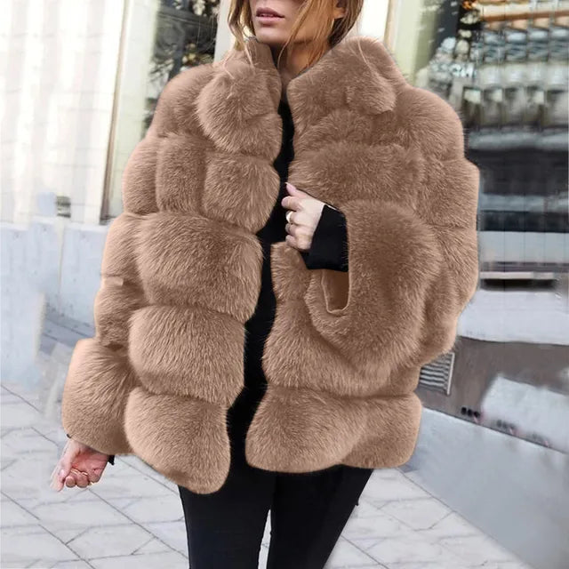 Kirsten - Elegant soft fluffy winter jacket