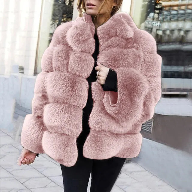 Kirsten - Elegant soft fluffy winter jacket