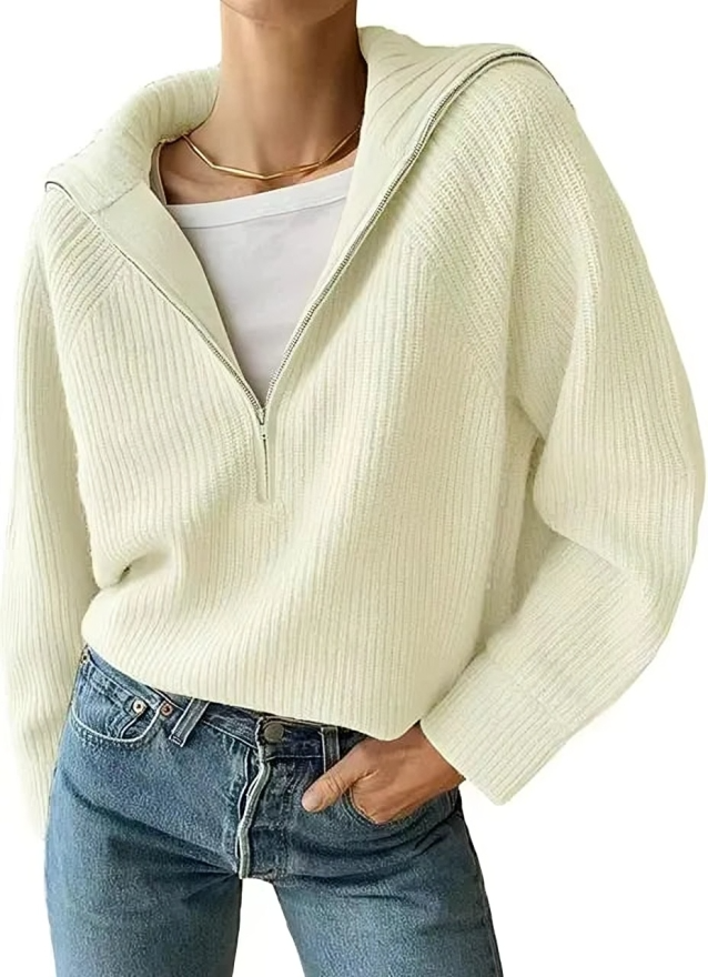 Marcela - Comfortable thick warm winter zip up sweater