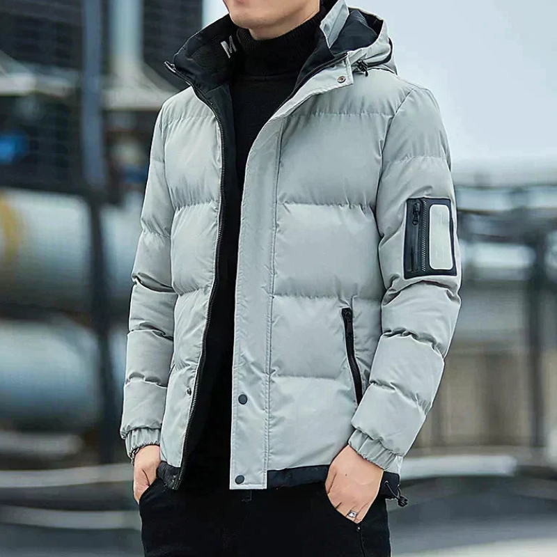 Arnold - Men's casual thick padded warm jacket with hood