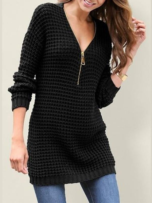 Melodie - Loose half zip stylish warm sweater