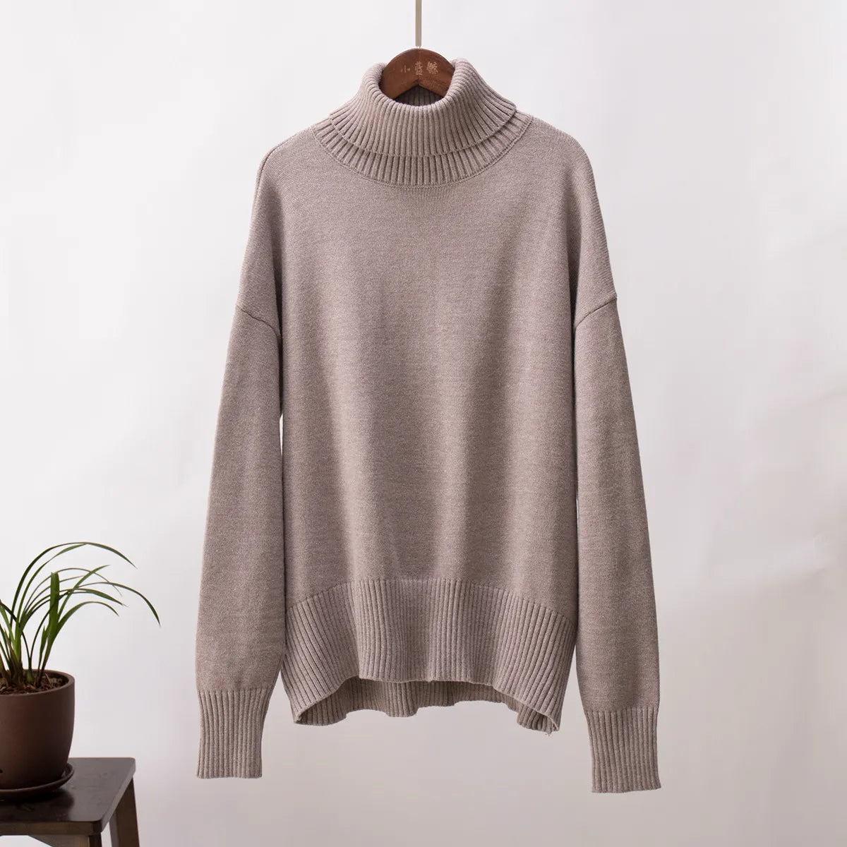 Aina - Women's turtleneck loose knit warm sweater