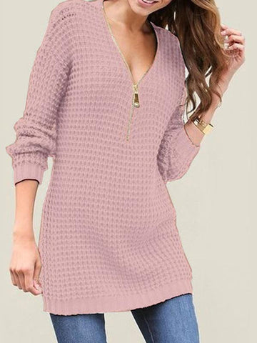 Melodie - Loose half zip stylish warm sweater