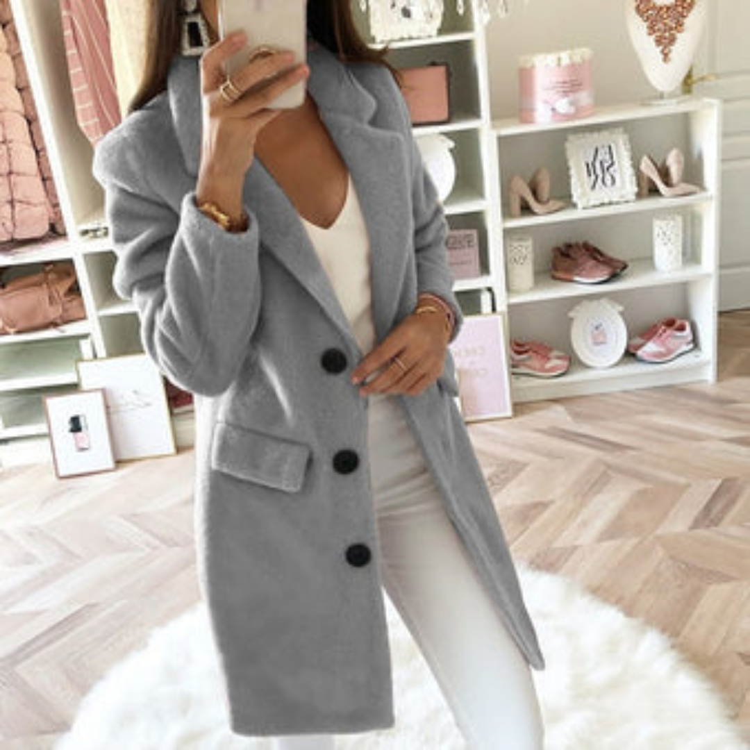 Emilie - Stylish warm winter wool trench coat