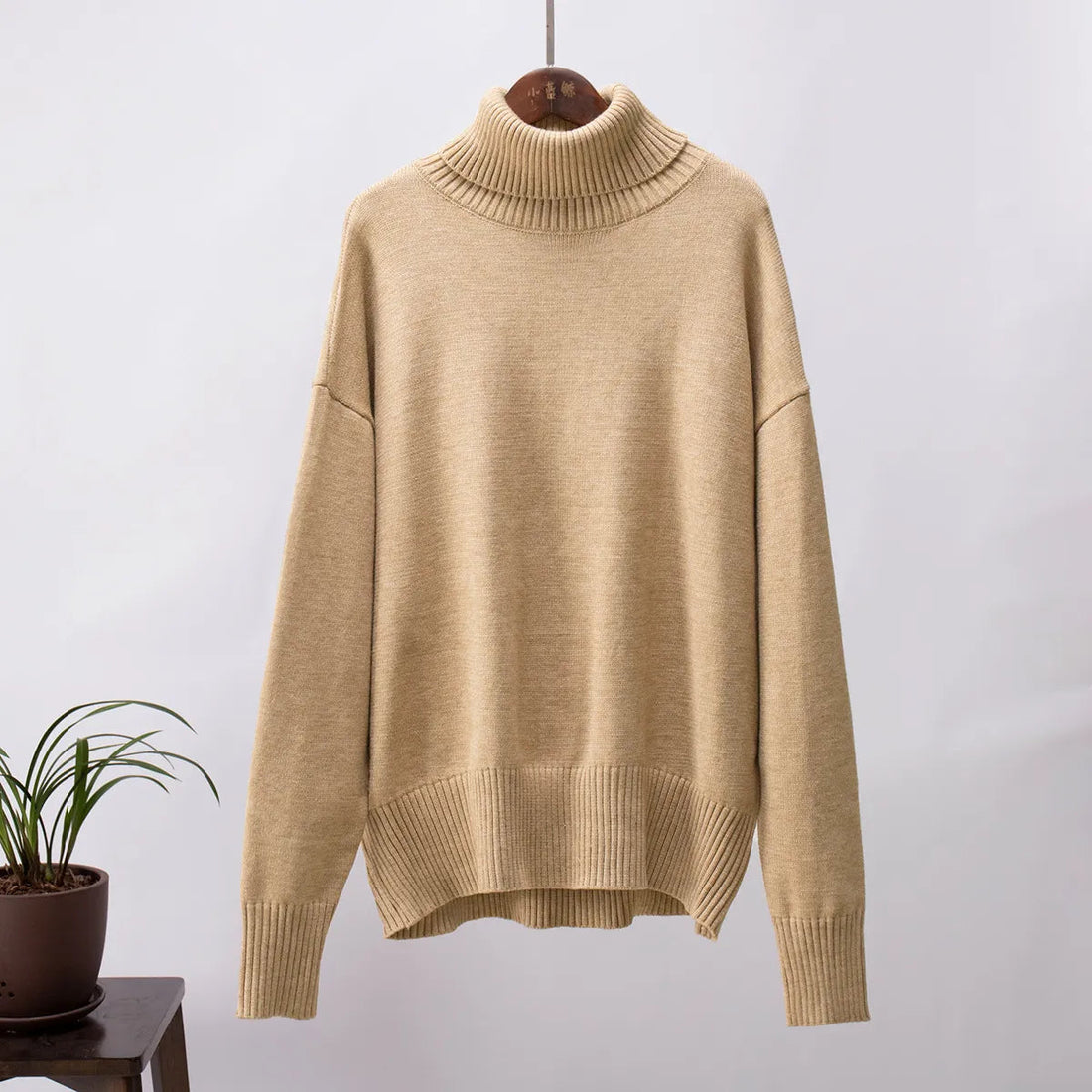 Aina - Women's turtleneck loose knit warm sweater