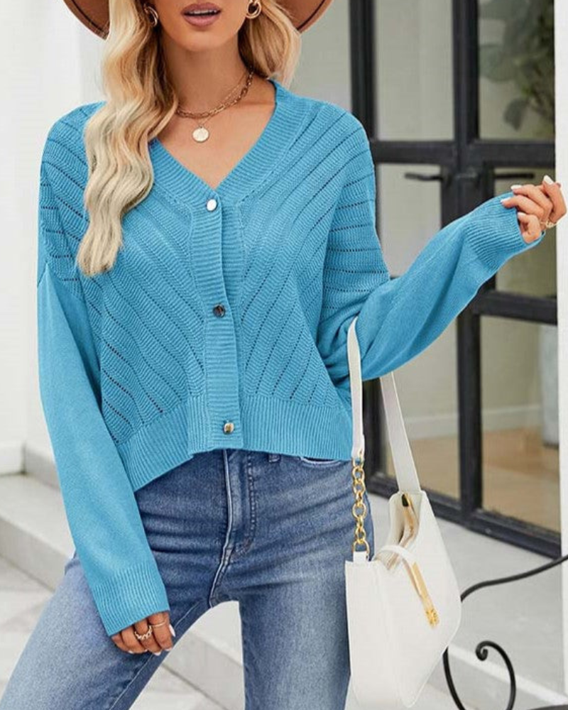 Azaria - Versatile knitted V-neck cardigan