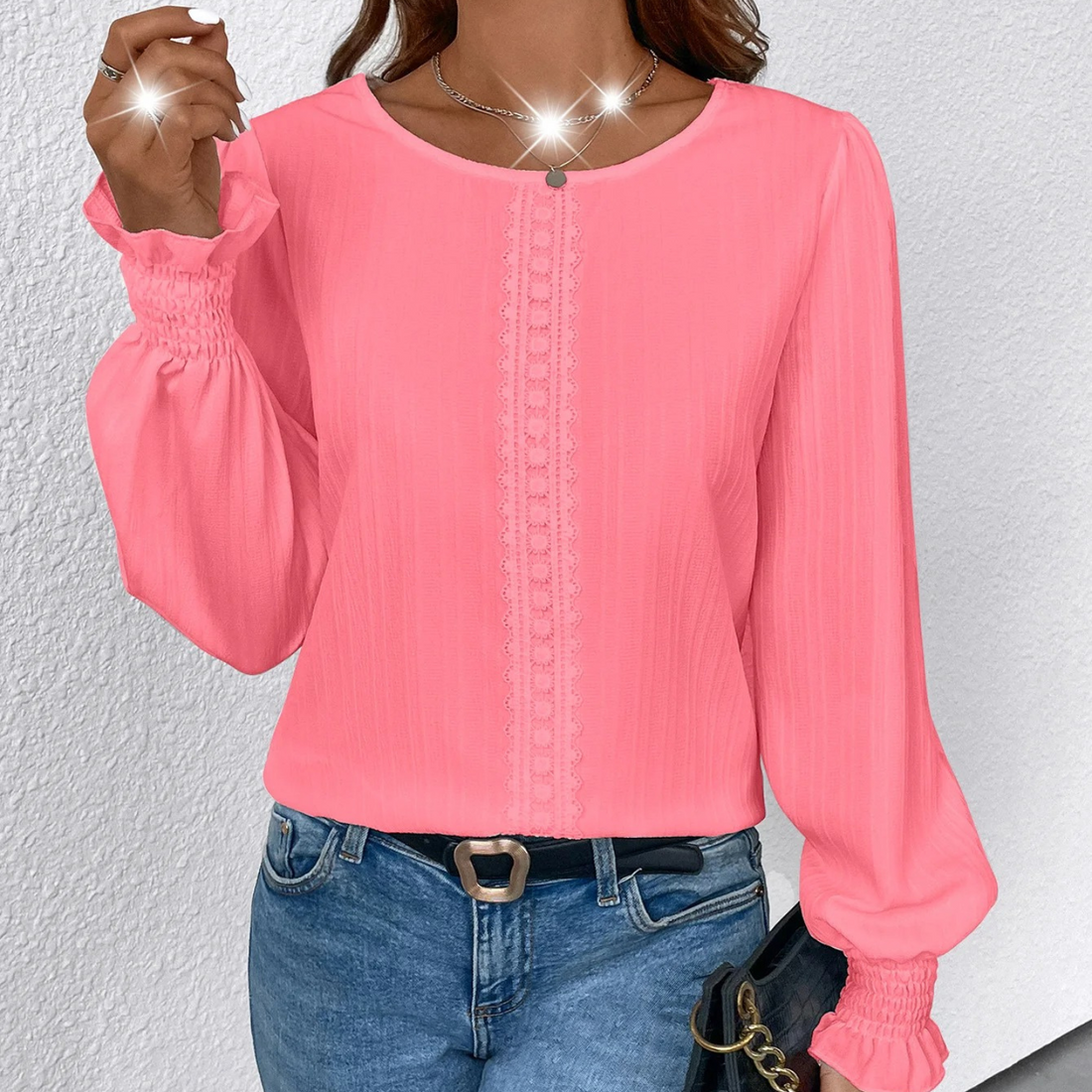 Jolina - Casual loose stylish lantern-sleeve blouse