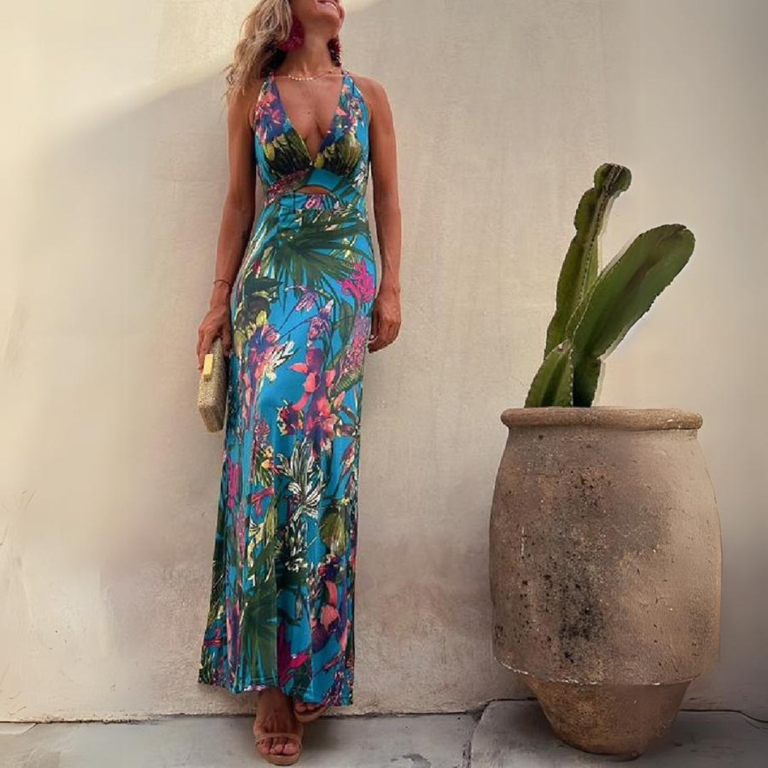 Clora - Elegant Summer Dress with Floral Prints