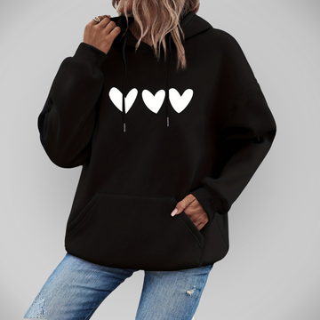 Hyacinth - Stylish casual hoodie with heart pattern