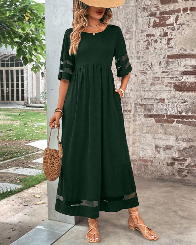 Prisha - Relaxed half-sleeve maxi dress