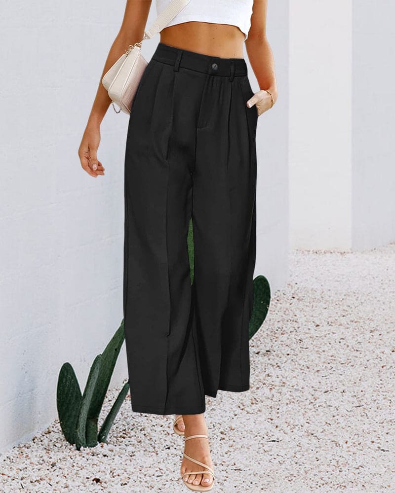 Ovelia - Elegant high-waisted wide-leg trousers