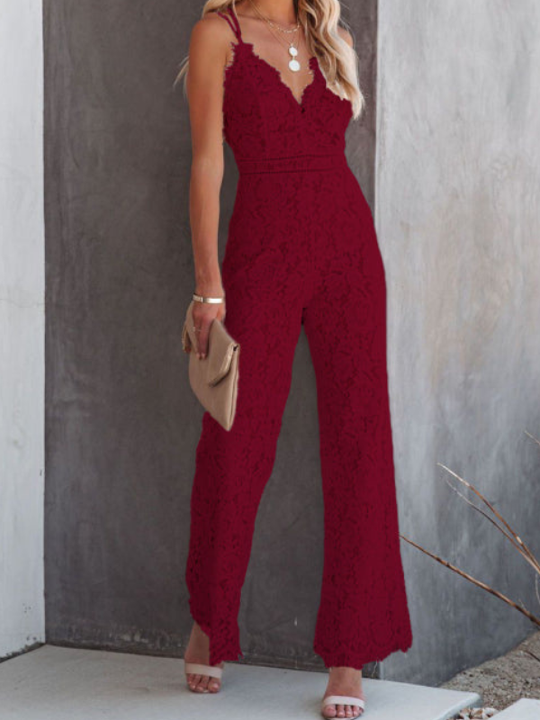 Rozelle - Elegant stylish sleeveless lace jumpsuit