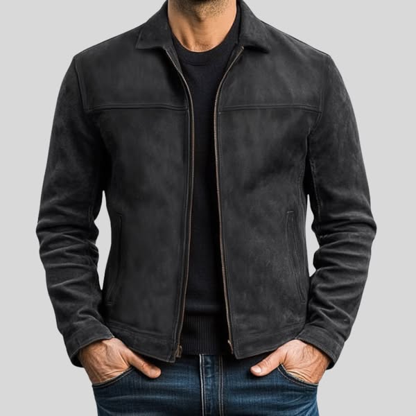 Mike - Stylish leather zip-up jacket