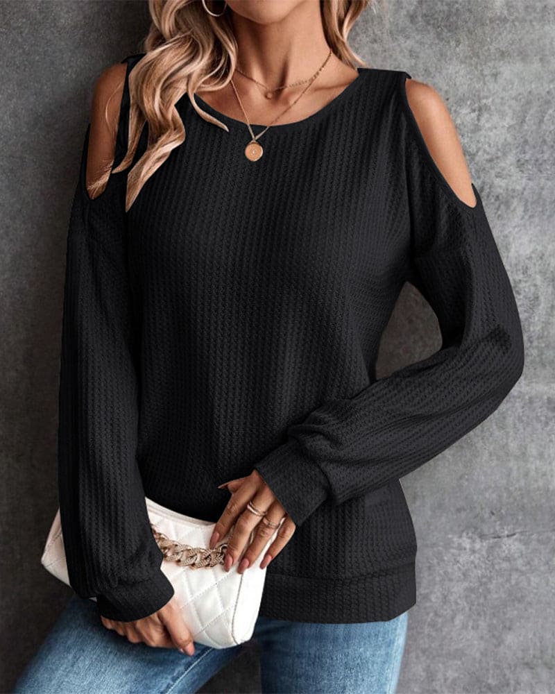 Juliet - Casual off-shoulder long sleeve sweater