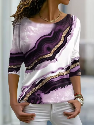 Aurelia - Elegant marble-print blouse