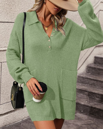 Mona - Ovesize polo winter sweater dress