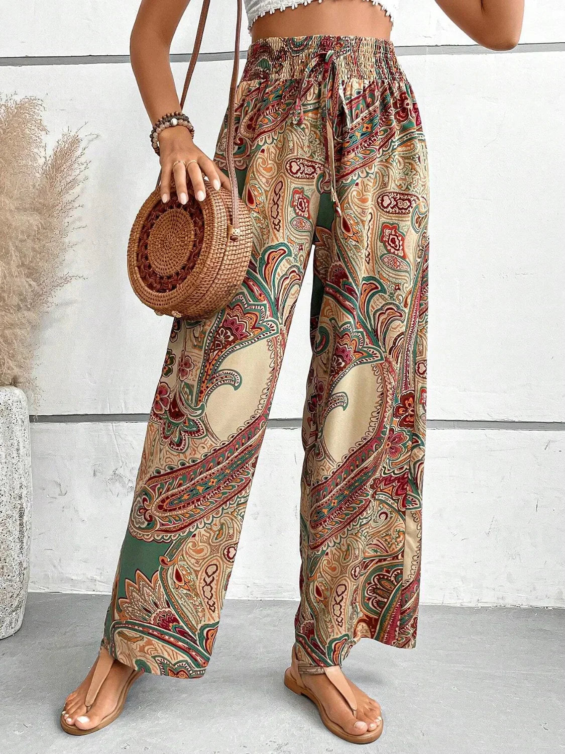 Maisy - Stylish printed wide-leg trousers