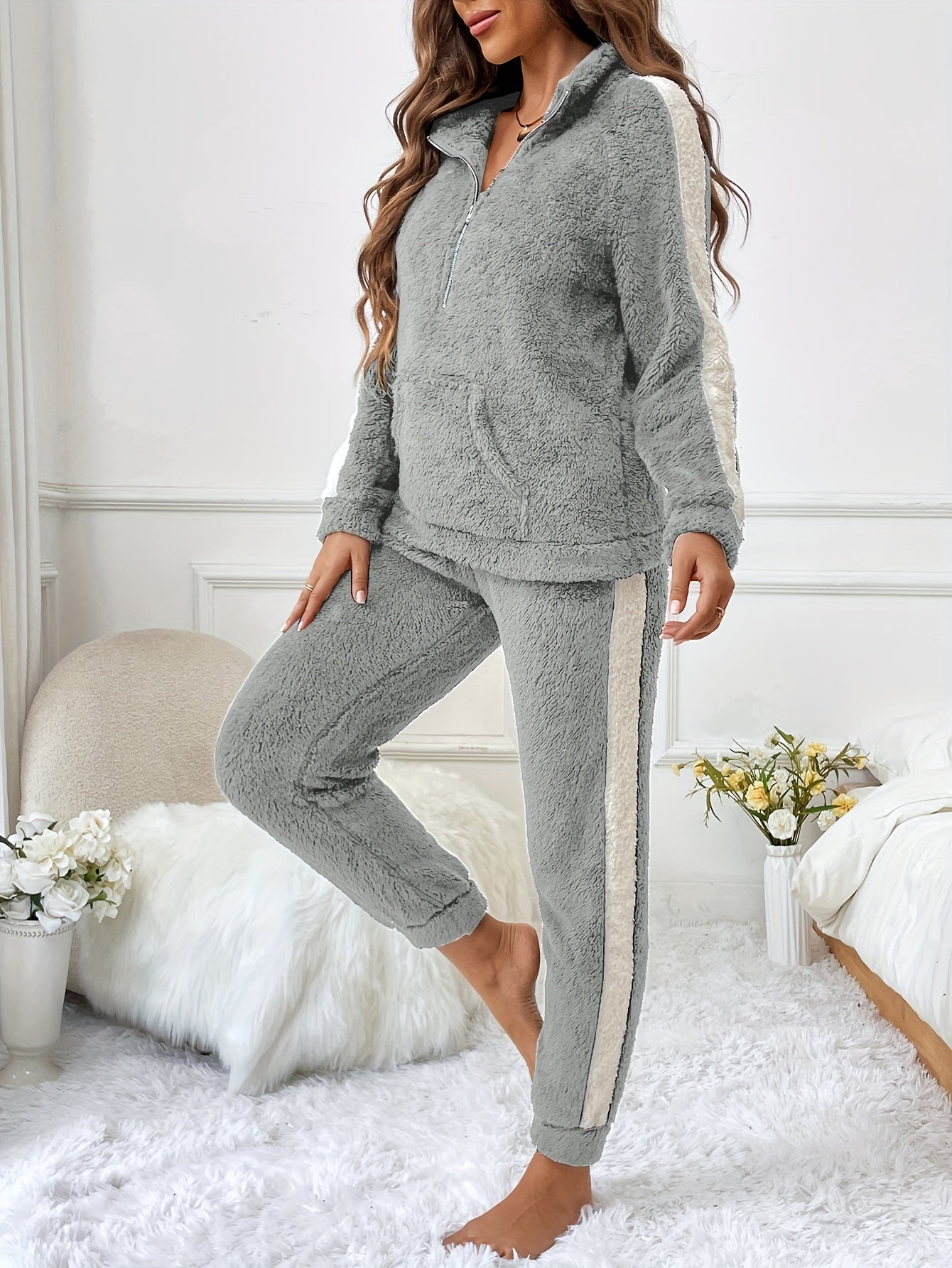 Valerina - Cosy fleece warm jacket and trousers set