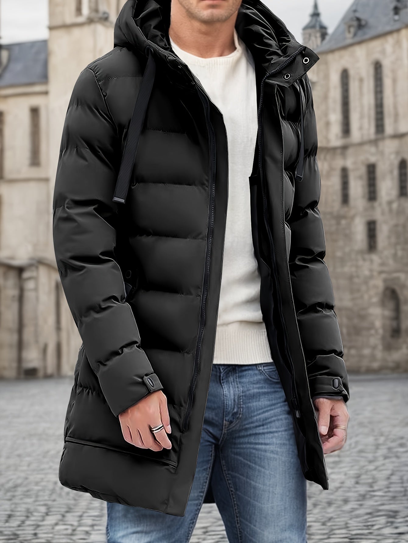 Athan - Stylish casual padded jacket with hood