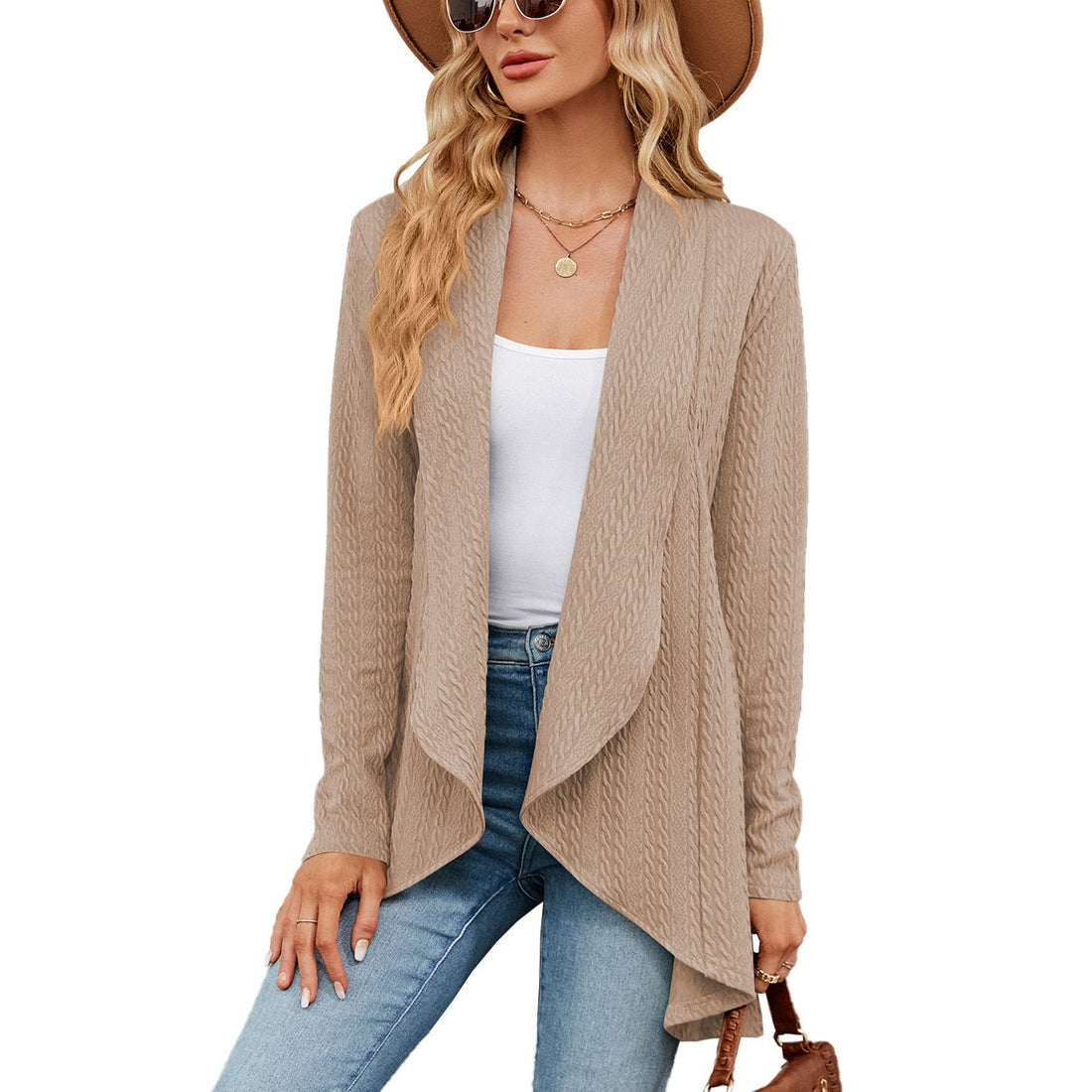 Nerina - Loose stylish open-front cardigan