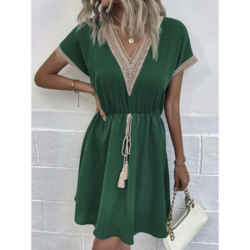 Jane - Flare Boho Dress with Short Sleeve