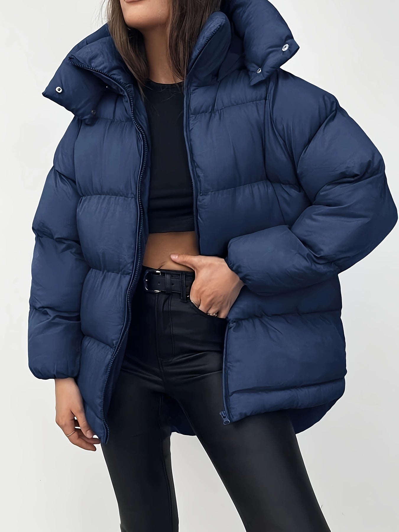 Isabelle - Elegant warm puffer winter jacket with hood