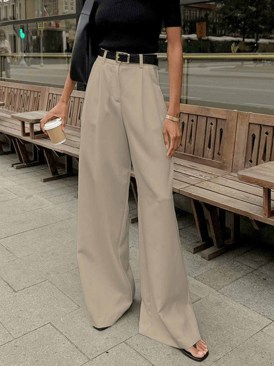 Zasha - Loose wide-leg pleated trousers