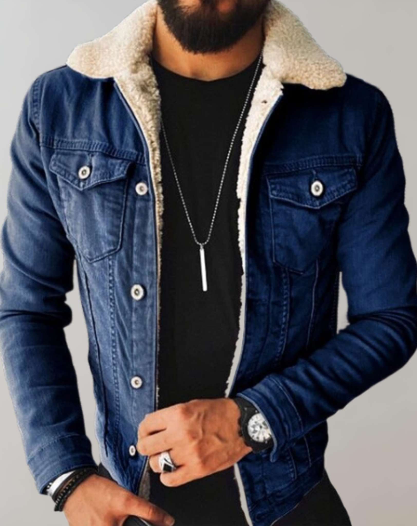 Benjie - Denim Jacket with Fleece Collar