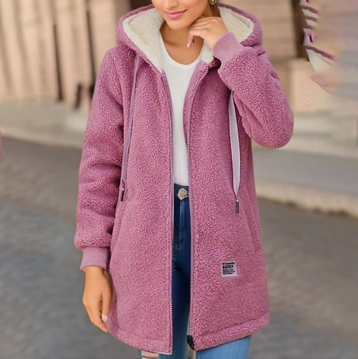 Kylie - Stylish warm fleece winter jacket with hood