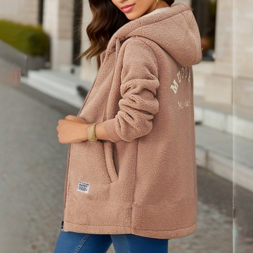 Kylie - Stylish warm fleece winter jacket with hood