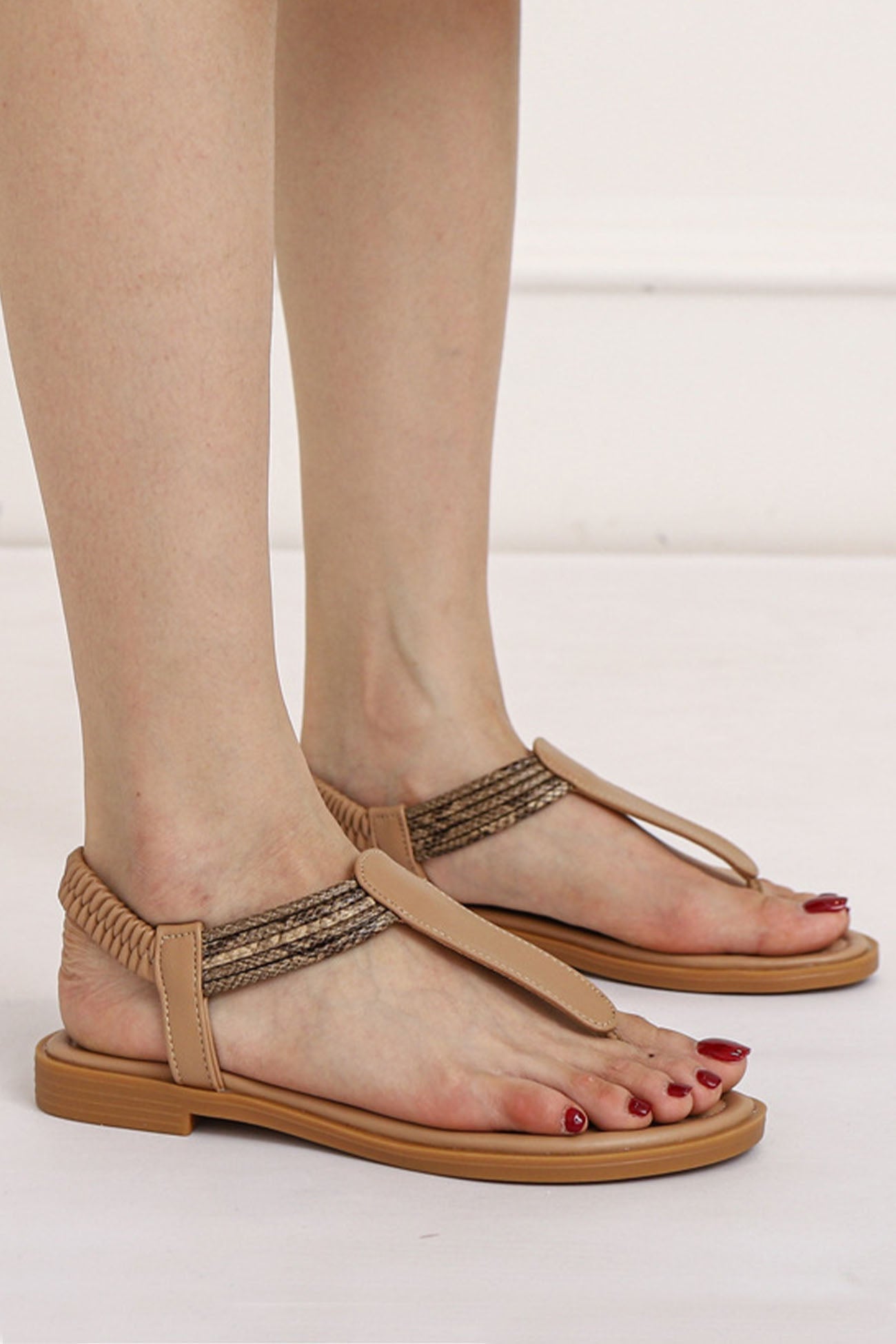 Leyla -bohemian peep toe thong sandals